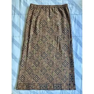 VTG 70s India Imports of Rhode Island Tapestry Maxi Skirt Heavy Woven Boho READ